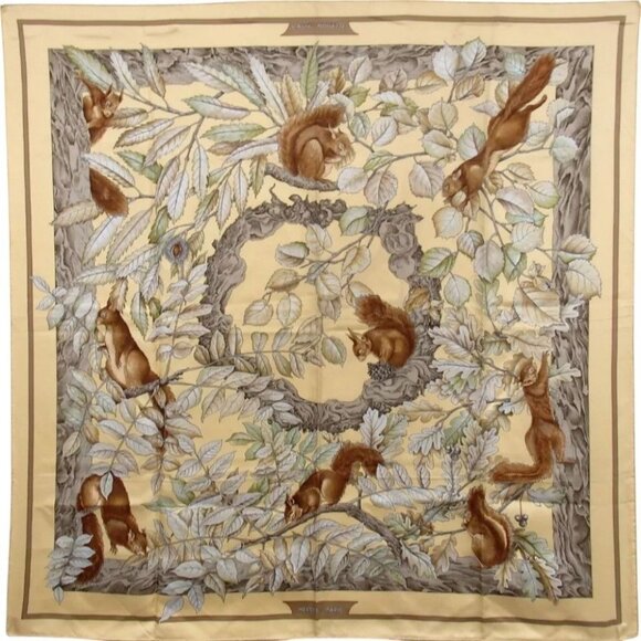 399208BG (S2) Hermes Scarf 90 Multicolor Silk - Picture 1 of 14
